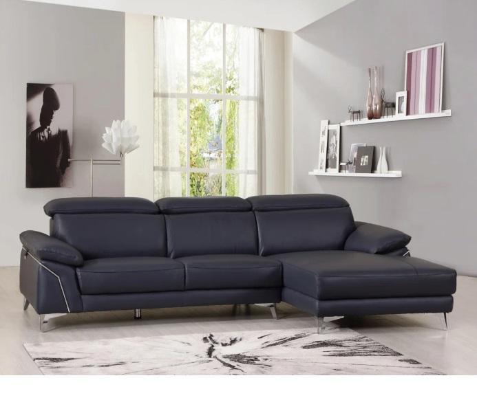 Truckload - Furniture - Diem Italian Leather L Shaped 2pc Sofa/Chaise Sectional, Jonie 91" Upholster Sofa -MSRP $41,343