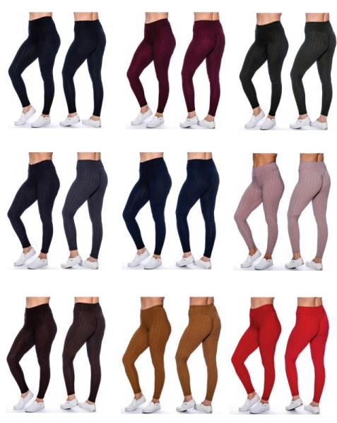 Wholesale Lot of 36 New Stretch Leggings - Great Styles & Colors!