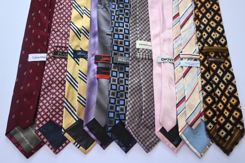 Designer Ties by Robert Talbott, Brooks Brothers, Polo, J. Garcia, DKNY