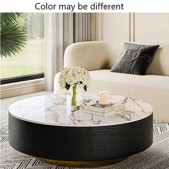 TRUCKLOAD - Furniture - Daniel-Jack Drum Coffee Table, Zamire Leather Lounge Chair, Gabi Power Recliner - MSRP $41,005