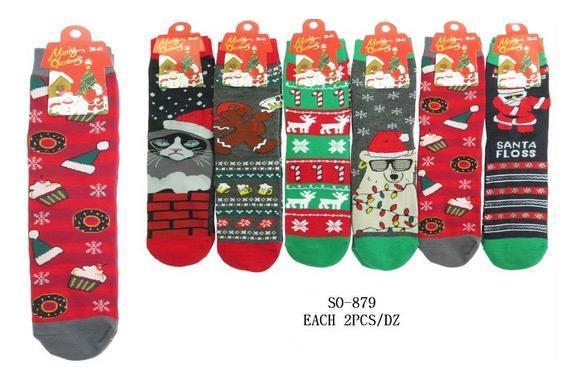 New Beautiful Lot of 60 Christmas Socks! Assorted Styles and Colors