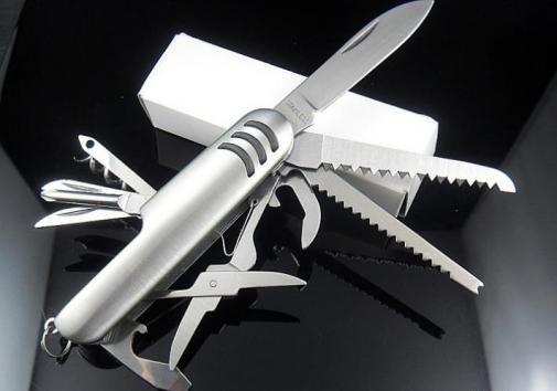 Multi Function 11 Features Stainless Steel Pocket Tools Chest Knife