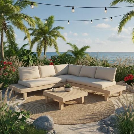 TRUCKLOAD - Furniture - Abhipsa Patio Sectional, Jimmey Flair Bench, Curved Sectional, Ayrah TV Stand - MSRP $52,356