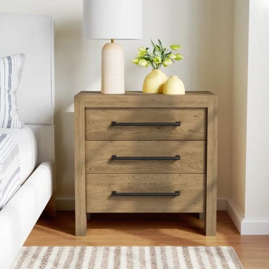 Furniture - Laroche 3-Drawer Nightstand, Camylle TV Stand, Eastway Swivel Bar Stools - MSRP $3,077