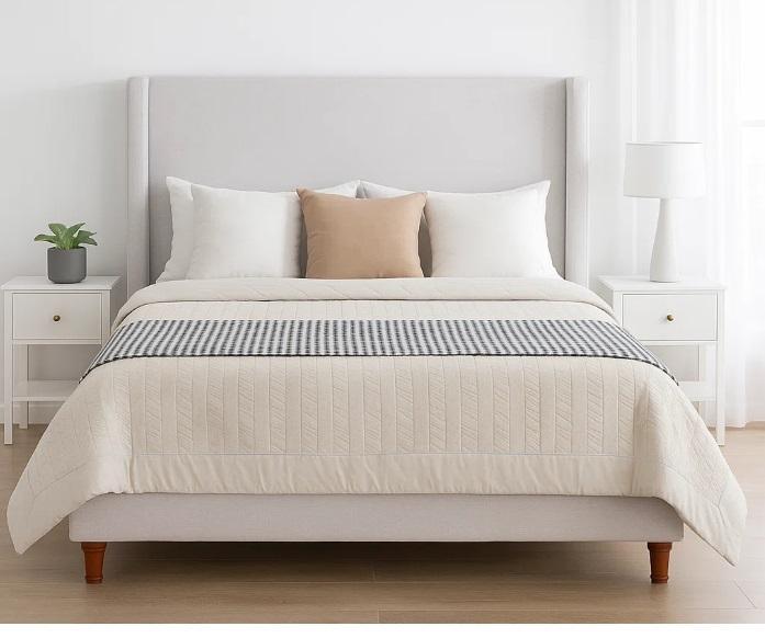 Housewares - Mozter Upholstered Wingback Bed, Alyah Extendable Powder Coated Steel Dining Table, Sofa - MSRP $2,099