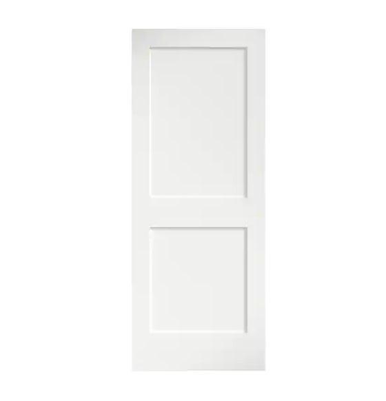 Nine eightdoors 28inx80inx1-3/8in Shaker White Primed 2-Panel Solid Core Wood Interior Slab Doors - Est Retail $1,300