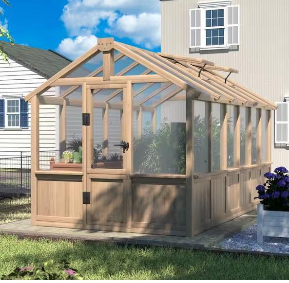 VEIKOUS 6ftWx12ftD Brown Outdoor Garden Greenhouse - Est Retail $1,053