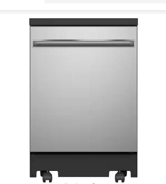 GE GPT225SSLSS 23.6" 54-dB Portable Dishwasher, Stainless Steel, ENERGY STAR - MSRP $759