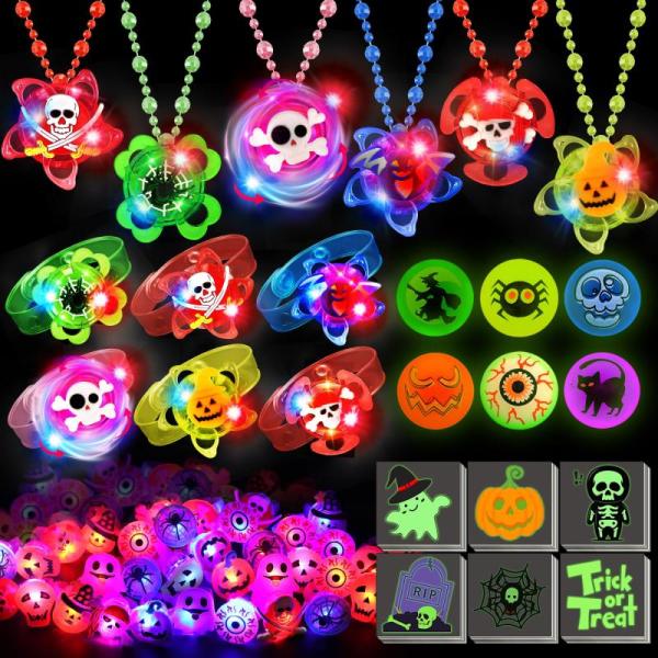 Amazon Clearance - Toy - FLYSNK Halloween Party Favors for Kids 36 Pcs, 100 PCS Halloween Rotating Spin Light Up - MSRP $8,991
