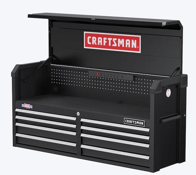 CRAFTSMAN 2000S 8-Drawer Steel Tool Chests, 10-Drawer Steel Rolling Tool Cabinet, Allen+Roth Vanity Top - MSRP $3,002