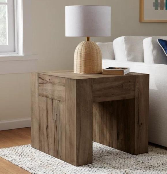 Furniture- Elise Solid Wood Sled End Table, Chateau De Ville Upholstered Side Chair (Set of 2)- MSRP $2,871