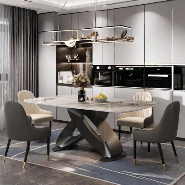 TRUCKLOAD - Furniture - Pakloer Dining Table Set, Chapman Lateral File Chest, Shaleine Curved Sofa - MSRP $66,464