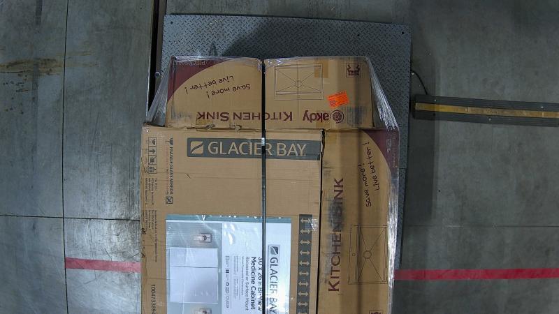 Plumbing - AKDY Single Drop-in Kitchen Sink, 33inx22in Kitchen Sink, Glacier Bay Medicine Cabinet - Est Retail $1,914