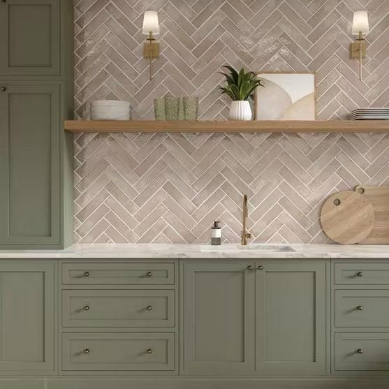 Flooring & Rugs - Daltile Luxecraft Almond Glossy Ceramic Wall Tile - Est Retail $878 - 1 plt