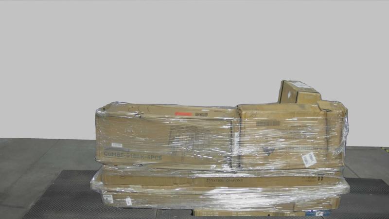 Furniture - IDEALHOUSE King Size Bed Frame, Prepac Stylish Flat Wood Panel - MSRP $1,030