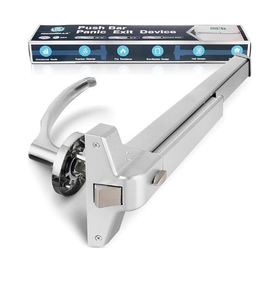 IRONWALLS Push Bar Panic Exit Device, Bounce House Blower 1300W, Brio Top Load Water Cooler Dispenser - MSRP $2,463