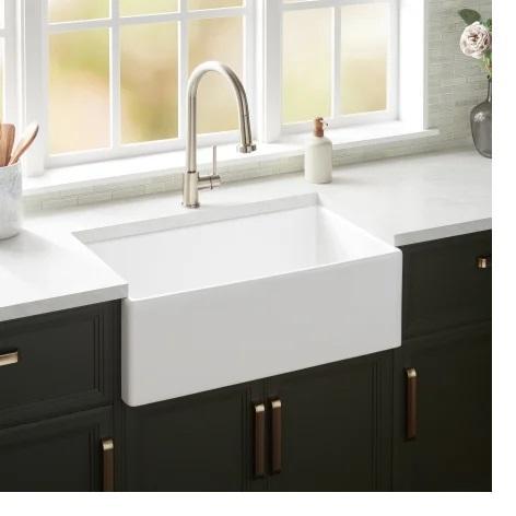 Signature Hardware SHF3018WH Fireclay Kitchen Sink - MSRP $649