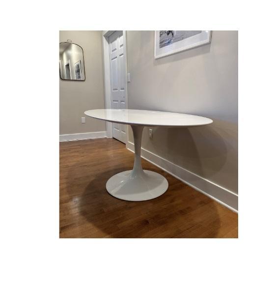 Truckload - Housewares - Cheatham Courtemanche Lippa White Oval Dining Table, Circe Textured Velvet Sofa - MSRP $38,975