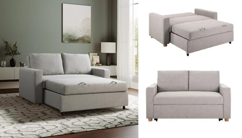 Furniture - Serta Trinity 66.1" Full Size Convertible Loveseat, Serta Perfect Sleeper Box Spring - MSRP $1,174
