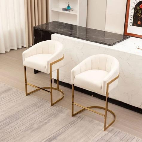 Furniture - Mercer41 Johnnice Bar Stools, Steelside Bradley Wide Armchair - MSRP $2,722