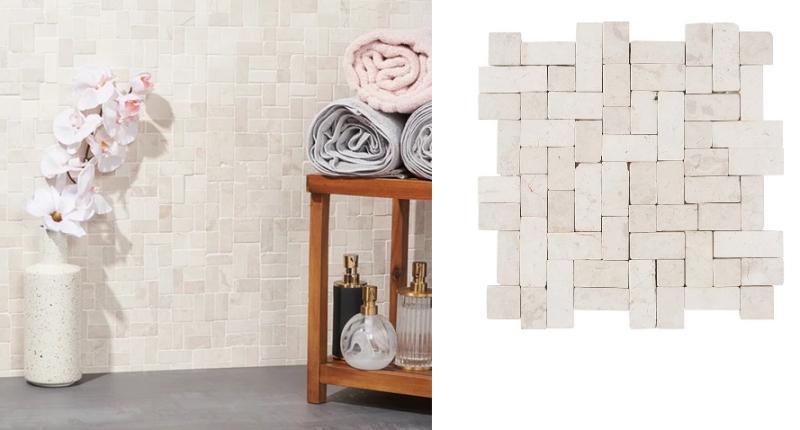 Home Decor - Bond Tile Picturesque Interlocking Natural Pebblestone Mosaic Floor and Wall Tiles - MSRP $1,006