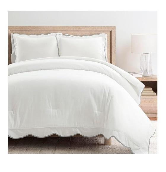Lush Decor Coastal Chic Scalloped Edge Comforter, DMI Walker Tray, YJFAN 52'' Outdoor Ceiling Fan, Easton - MSRP $2,622