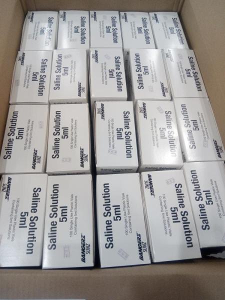 General Merchandise- Saline Solution Vials 5mL, 100 Count Portable Single-Use Drops - MSRP $1,916
