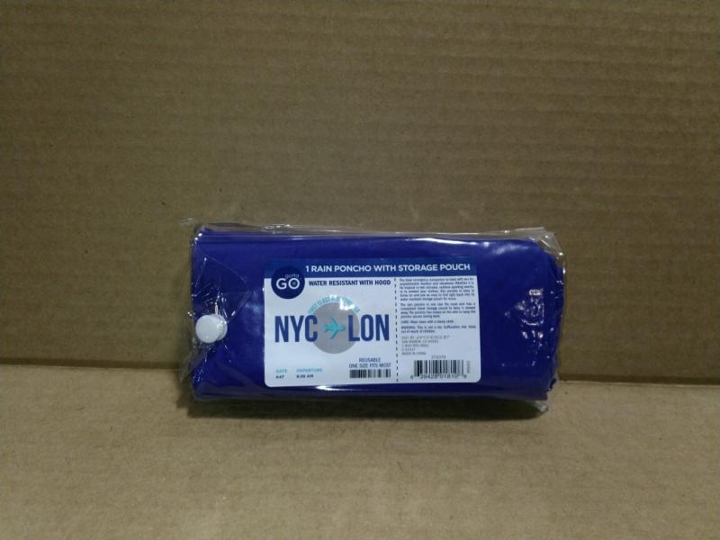 Bed Bath and Home - Gotta Go Reusable Rain Poncho with PVC Storage Pouch - MSRP $15,943