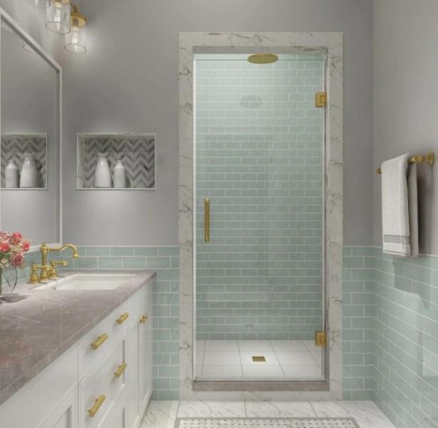 Aston SDR997EZ-BG-3680 Frameless Shower Door - MSRP $765