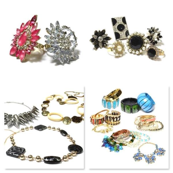 Mixed Lot Jewelries Wholesale Rings Bracelets Cuffs Bangles