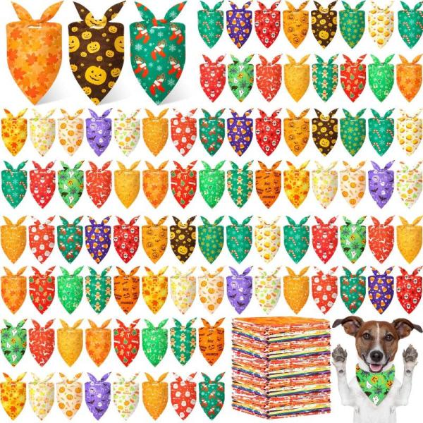 Pet Products- Preboun 200 Pcs Thanksgiving Christmas Dog Bandanas Bulk, Mosago Soft Dog Cone Collar - MSRP $4,306