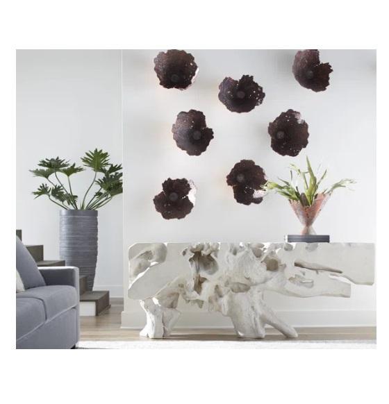 Truckload - Housewares - White Stone Freeform Console Table, Oversized Glass Interior Heating Fireplace - MSRP $64,630