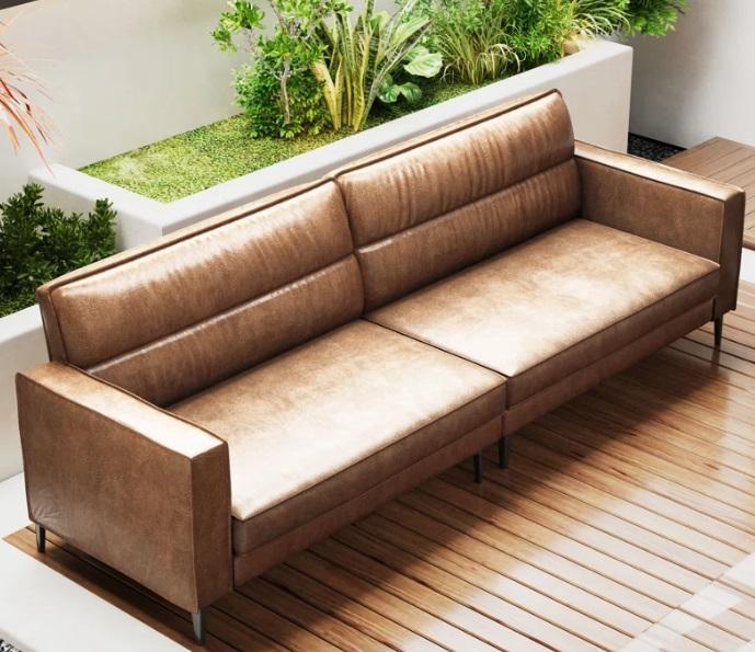 Truckload - Housewares - Tikira 86.61in Double Seat Glossy Oil Wax Leather Sofa, Cossette Counter Stool - MSRP $39,205