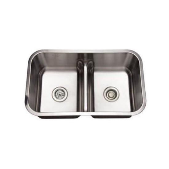 Signature Calverton 32" Undermount Double Basin Stainless Steel Kitchen Sink - MSRP $592