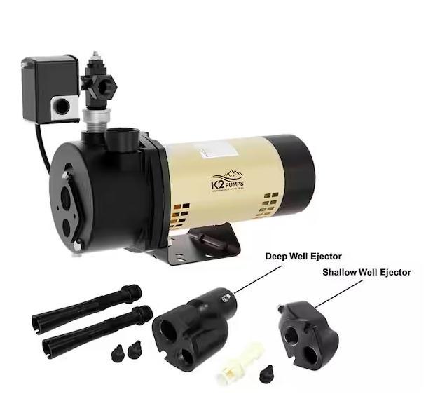 Plumbing - K2 PRO 1HP Cast Iron Deep Well Jet Pump, Glacier Bay Round Single Sink Vanity Top, Everbilt -Est Retail $852