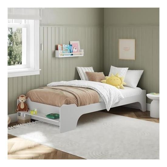 Furniture - Murdock Kids Floor Bed, Landry Microwave Cart, Upholstered Armchair - MSRP $1,212