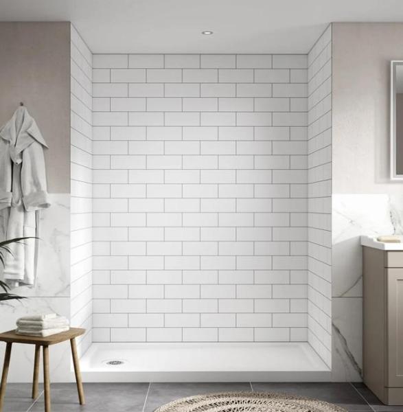 Miseno MSW-603280FLEX-WS Alcove Shower Wall Kit - MSRP $839