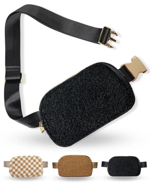 Luggage - Boutique Fleece Belt Bag | Sherpa Crossbody Fanny Pack for Women - MSRP $10,921