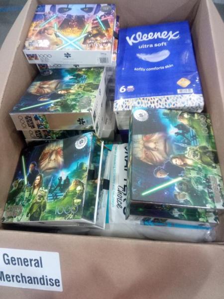 General Merchandise- Buffalo Games Jigsaw Puzzle, Crayola Color Activity Board, Kleenex Ultra Soft Tissue- MSRP $374