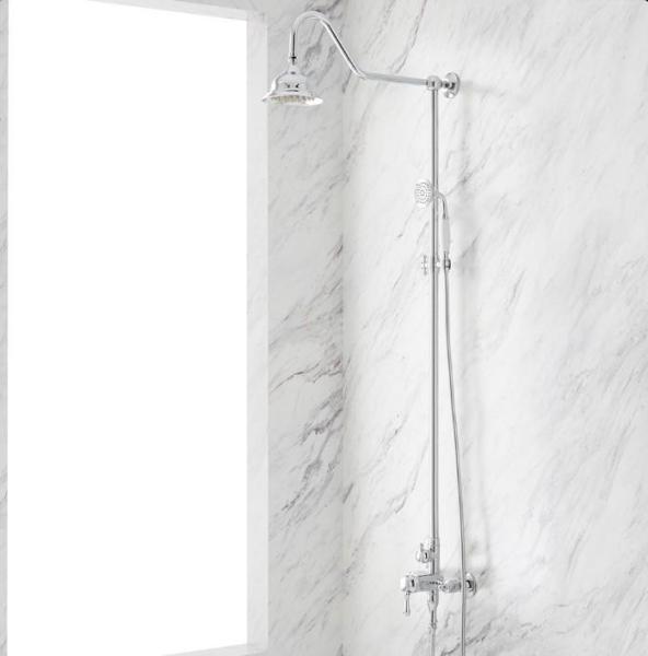 Signature Hardware Exposed Pipe Shower with Hand Shower - MSRP $1,027
