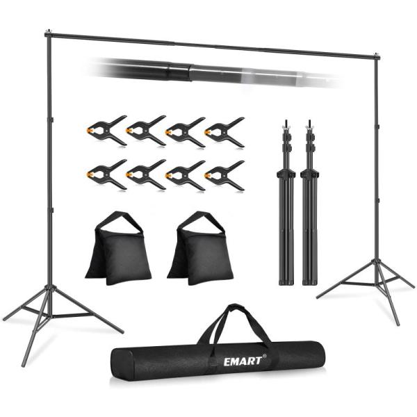 EMART Backdrop Stand 10x7ft(WxH) Photo Studio Adjustable - MSRP $38