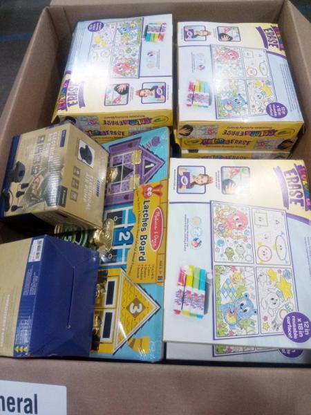 General Merchandise- Crayola Color Activity Board, Melissa & Doug Latches Wooden Activity Board  - MSRP $734