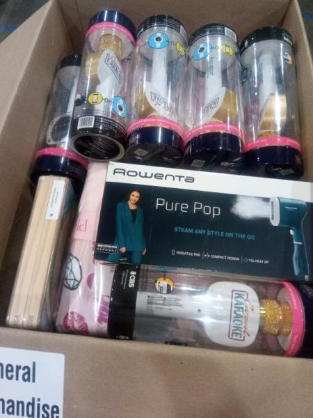 General Merchandise- Singing Machine Official, Melissa & Doug Woodplay Pieces, Rowenta PurePop Steamer - MSRP $631