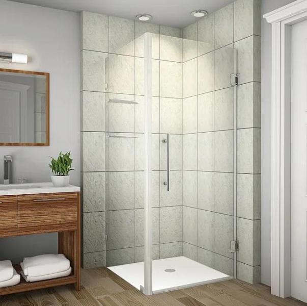 Aston SEN993-SS-32-10 Frameless Hinged Shower Enclosure - MSRP $769