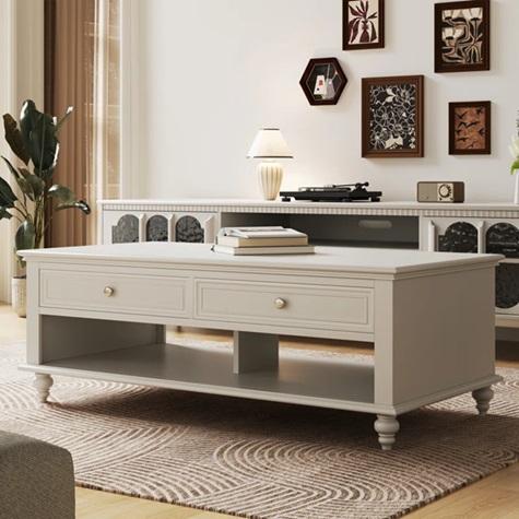 Furniture - Brayden Studio Round Modern Coffee Table, Coaster Rectangular 2-Shelf Bar - MSRP $3,333