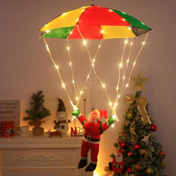 Lawn & Garden- 3D Parachute Lights with Santa Claus, COOLWUFAN 10FT Christmas Inflatable, Halloween Set - MSRP $10,753