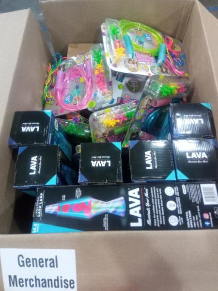 General Merchandise- Schylling Lava Lamp, Goofy Foot Designs Jump Rope, Cuisinart 7pc - MSRP $403