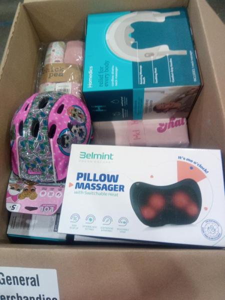 General Merchandise- Belmint Shiatsu Pillow Massager, Medline Folding T-Handle Cane - MSRP $352