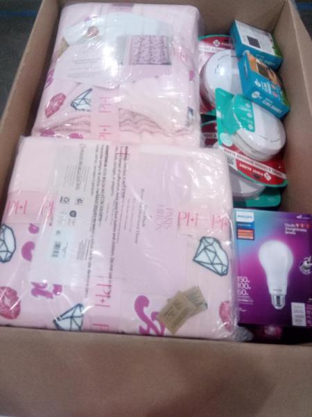 General Merchandise- Paris Hilton Luxe Plush Throw, Philips LED Soft White Light Bulb - MSRP $308