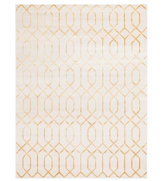 General Merchandise- Abstract Hand-Tufted Wool Gold Area Rug, Wool Area Rug - MSRP $2,050